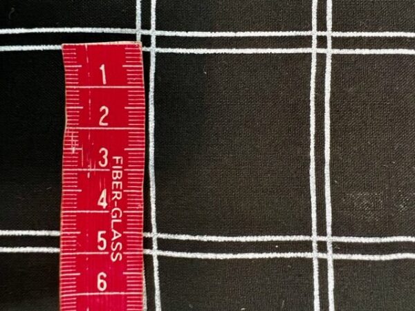 Cosmos Rayon - (YCF/d) - Black Background with 4-1/2cm double lined Squares - 1010% rayon - 145cm wide - $14pm