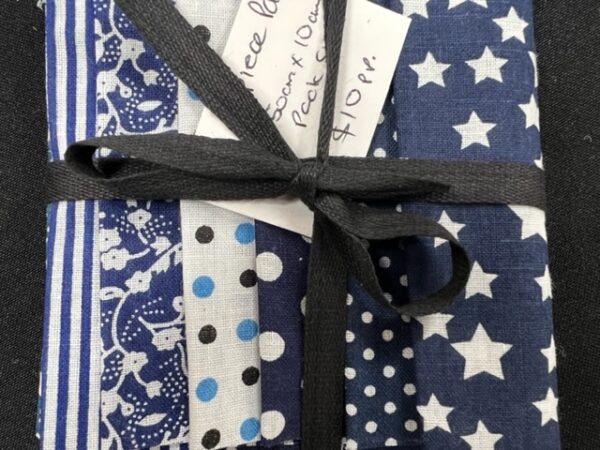 100% Craft Cotton Chubbies (H) Navy - Shade of Spots - 50cm x 10cm Stripes - 7 piece Pack - 100% Cotton - $10.00 per pack