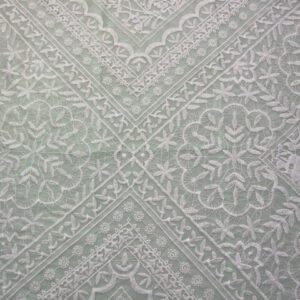 Flora Scarf - (124)  Beautiful Embroidery on off white 100% Rayon - Base is 100% Polyester - 124cm design width - $50.00 per mtr