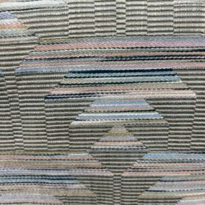 U50a - Upholstery - Designer Range - Utopia Rose Quartz - 148cm wide - Pastel colours in Lines on Tan Corn rolls - $20.00 pm