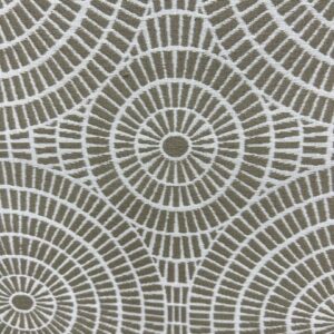 U61 - Upholstery - Designer Range - Tribe Sand - 142cm wide - Retro Tan and Cream Tiled Circles - $20.00 pm