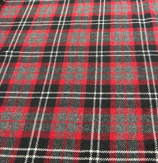 100% Wool Jacketing - S7-C - Red, Black and White Tartan 100% Wool Jacketing - 152cm wide - $49.00 per mtr