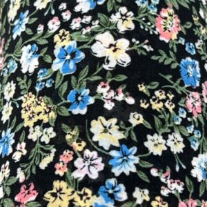 Dainty Flowers - (IA) Black - Colourful Flowers on Black 100% Polyester - 150cm wide - $16.00 per mtr
