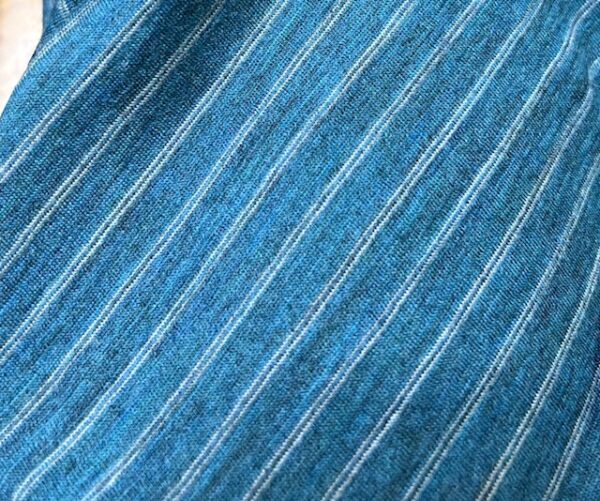 Merino 2 - 100% NZ Merino Wool Knit - Blue/ Green with thin Grey Stripes - 152cm wide - 160GSM - $28.00 per mtr