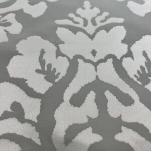 C75 - Curtaining - Large Silver Florettes on a hint of mint Background - 145cm wide - 100% Polyester - $15.00 per mtr