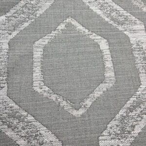 U19 - Upholstery - Grey / Cream with large Hexigon Shapes - 100% Polyester - 142cm wide - $15.00 per mtr