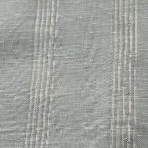 CS61 - 3 Mtr Wide / Drop Curtain Sheers - Tan with Four Gold Pink Stripes - Linen Looking but 100% Polyester - $30.00 per mtr