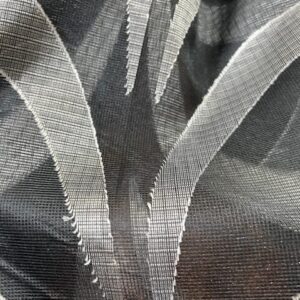 CS98 - 3 Mtr Wide / Drop Curtain Sheers - Black with Silver Swirls - Designer Range - 100% Polyester Organza - $30.00 per mtr