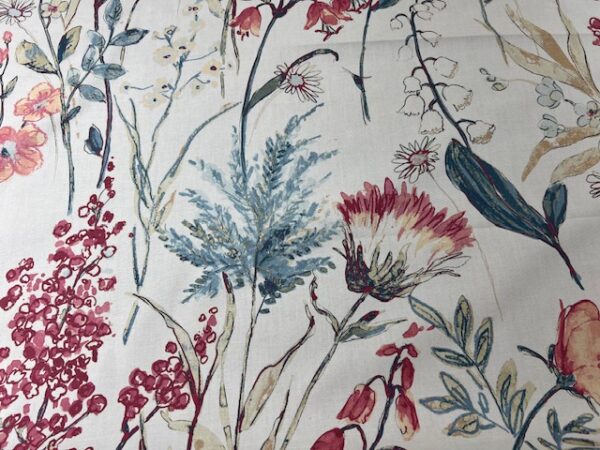 C249 - Curtaining - Designer Range - Botanical Cornflower - 100% Cotton - 148cm wide - $28.00 per mtr