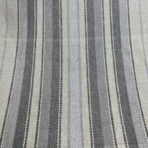 U23 - Upholstery - Ticking - Leith Pebble - Stripes of Light and Dark Grey, Deep Cream - Thick and Lush Upholstery - 100% Polyester -145cm wide - $20.00 per mtr