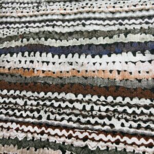 C259 - Designer Range Curtaining - Kamo Hazel - Rust, Blue, Browns, Greens and Cream in a Wave pattern - 48% Linen - 52% Cotton - 148cm wide - $20.00 per mtr