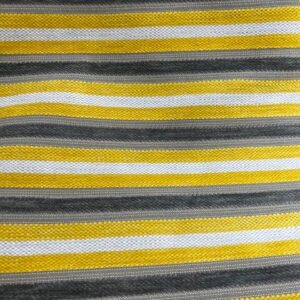 U156 - Tapa Stripe Citron - Designer Range Upholstery - Wide strip of Mustard Yellow, Grey and Cream - 58% Polyester, 36% Acrylic, 8% Viscose - 146cm wide - $20.00 per mtr