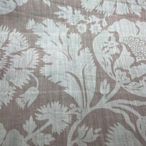 C264 - Curtaining - Chelsea Blush - Designer Range - Large White Flowers on Blush - 90% Cotton - 10% Linen - 145cm wide - $26.00 per mtr
