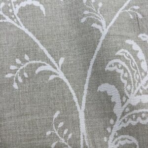 C273 - Curtaining - Kanso Stonewash Willow - Designer Range - Tan with a White floral overlay - 100% Linen - 142cm wide $26.00 per mtr