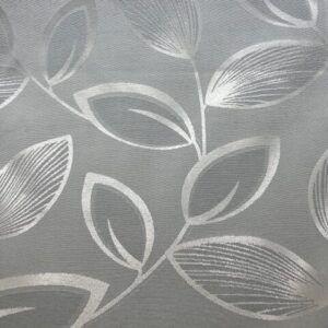 C310 - Curtaining - Thermal Backed - Grey with a Large Silver Leaf Design - Striking - 140cm wide - 100% Polyester - $15.00 per mtr