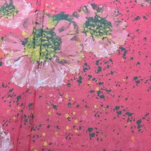 P175 - Large Rosie Red Poppies on Pink - 100% Polyester - 150cm wide - $16.00 per mtr