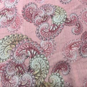 P176 - Coral Reef in Pink and Coral colourings - Double thickness 100% Polyester - 150cm wide - $16.00 per mtr