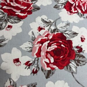 C321 - Curtaining - Designer Range- Large Ruby Red Roses - Beautiful !! - 100% Cotton - 142cm wide - $28.00 per mtr