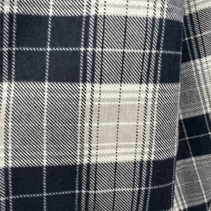 Wincyette - #21 - 100% Brushed Cotton - Black, Grey, Tan and White Tartan - 150cm wide - $14.00 per mtr