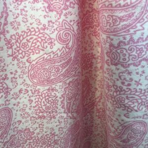 Wincyette - #11 - 100% Brushed Cotton - Pink Paisley Prints on Crisp White - 150cm wide - $14.00 per mtr