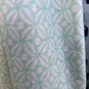 Wincyette - #16 - 100% Brushed Cotton - Mint with White Star Flowers - 150cm wide - $14.00 per mtr