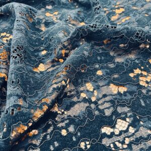 Nylon / Polyester /Cotton Paneled Lace - Black - 1.5 panels x 130cm wide - Sold in panel lengths - $25.00 per panel