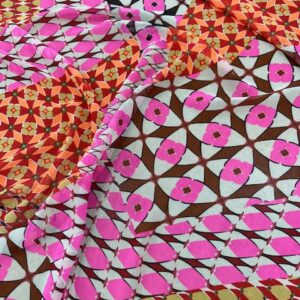 P209 - 100% Polyester Chiffon - Magnificent Display of Colour - in Triangles - 144cm wide - $28.00 per mtr
