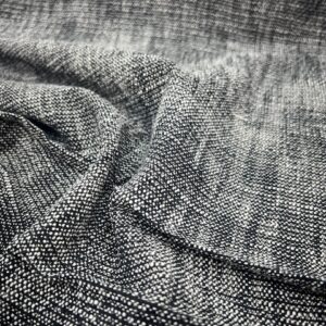 PCS1 - 30% Polyester/ 60% Cotton / 10% Spandex Black and White Peppered Stretch - 150cm wide - $22.00 per mtr