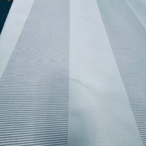 CS162 - 3 Mtr Wide / Drop Curtaining - Borneo Blackout Lined - Cloud - Light Blue Silver - 18cm Two Toned Plain and Textured Stripes - B Grade - 100% Polyester - $25.00 per mtr