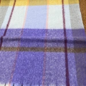 Scarves - B - Purple, Yellow, white, with Burgundy Pin Stripe - 20% Cashmere / 80% Polyester - 180cm long x 52cm wide - Super Soft and No two are the same - $29.00 each