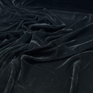 Dress Velvet - PV Black - Jet Black - 100% Polyester - Lush Pile - 114cm wide - $16.00 per mtr