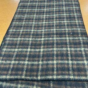 Scarves - DD - Knitted edge Tartan Black, Brown and Cream - 20% Cashmere / 80% Polyester - 180cm long x 52cm wide - Super Soft and No two are the same - $29.00 each
