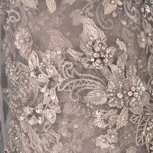EL6 - Evening Lace - Stunning ! - Double Scalloped Edge - 100% Nylon Base - Ducky Pink - with 100% Polyester Embroidery with Beads and Sequins - 145cm wide - $69.00 per mtr