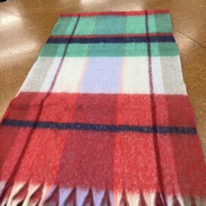 Scarves - F - Rose Red, Mint, White with a Navy Pin Stripe - 20% Cashmere / 80% Polyester - 180cm long x 52cm wide - Super Soft and No two are the same - $29.00 each