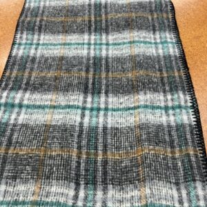 Scarves - FF - Black, White and Green Pin Stripe - Tartan  - Knitted edge  - 20% Cashmere / 80% Polyester - 180cm long x 52cm wide - Super Soft and No two are the same - $29.00 each