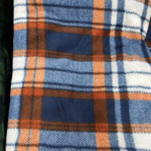 Blanket Cut Edged - BC- F- Tartan Microfleece -180cm long x 155cm wide -  Colbalt Blue, White and Rust - 100% Polyester - $20.00 pm
