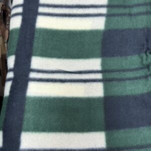 Blanket Cut Edged - BC- E- Tartan Microfleece -180cm long x 155cm wide -  Two Toned Green and Off White- 100% Polyester - $20.00 pm