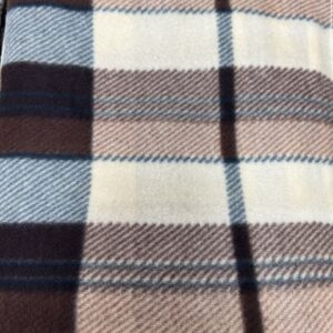 Blanket Cut Edged - BC- D- Tartan Microfleece -180cm long x 155cm wide -  Two Toned Tan with Cream and Brown Pin Stripe- 100% Polyester - $20.00 pm