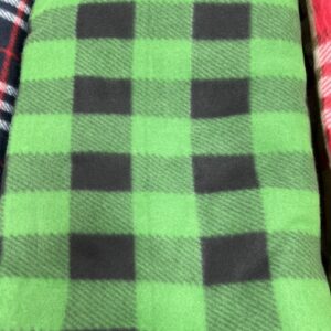 Blanket Cut Edged - BC- I- Tartan Microfleece -180cm long x 155cm wide -  Emerald Green and Black - 100% Polyester - $20.00 pm