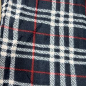 Blanket Cut Edged - BC- H- Tartan Microfleece -180cm long x 155cm wide -  Navy / White with a Red Pin Stripe - 100% Polyester - $20.00 pm