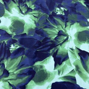 PS17 - Poly / Spandex - Stunning !! - My Pick -  Large Flowers of Emerald Green and Electric Blue - 90% Polyester / 10% Spandex - 155cm wide - $22.00 per mtr