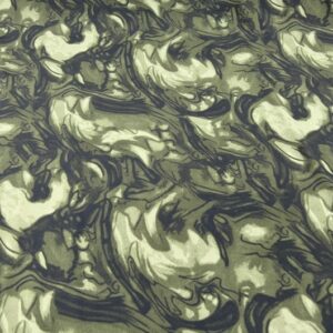 PS20 - Poly / Spandex - Stunning !! -Puddle effect of Moss Greens and Cream - 90% Polyester / 10% Spandex - 155cm wide - $22.00 per mtr