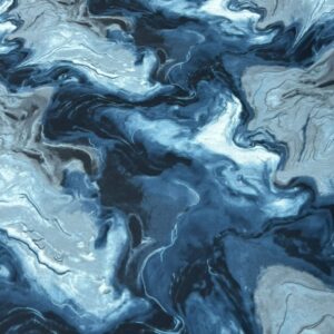PS22 - Poly / Spandex - Stunning !! -Marble effect of Tones of Teal, Light Blue and White - 90% Polyester / 10% Spandex - 155cm wide - $22.00 per mtr