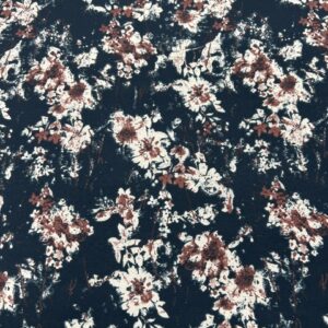 PS30 - Poly / Spandex - Stunning !! - Black with Two Toned Tan Floral Spray - 90% Polyester / 10% Spandex - 155cm wide - $18.00 pm