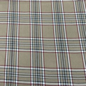 BC-6 - Brushed Cotton - Burberry Look - Two Toned Tan, Cream and Red Checks - 100% Brushed Cotton - 147cm wide - $18.00 per mtr