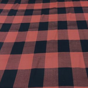 BC-12 - 100% Cotton Shirting - Large Check of Brick Orange and Black - 100% Cotton - 148cm wide - $16.00 per mt