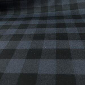W40 -  Wool / Blend Jacketing - Double Thickness - Reversible -  Steel Grey  / Black 5.5cm Squares - 50% Wool / 50% Polyester Jacketing - 155cm wide - $49.00 per mtr