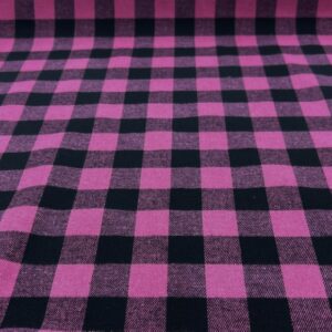 BC-15 - 100% Brushed Cotton -Pink and Black 2.5cm Checks - 100% Cotton - 147cm wide - $18.00 per mt