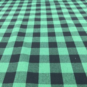 BC-16 - 100% Brushed Cotton - Green and Black 2.5cm Checks - 100% Cotton - 147cm wide - $18.00 per mt