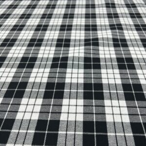 BC-18 - 100% Brushed Cotton -White and Black - 3cm x 3.5cm Square Double Check- 100% Cotton - 147cm wide - $18.00 per mt